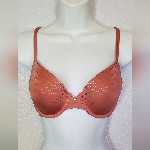 32D Victoria's Secret Lined Perfect Cover Seamless Bra in Canyon Rose - Picture 1 of 7